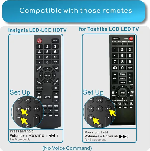 Miniatura 5 de Reemplazo para control remoto Insignia TV, compatible con Toshiba, Hisense, TCL Smart TV 2025, control remoto universal de TV para TCL Google