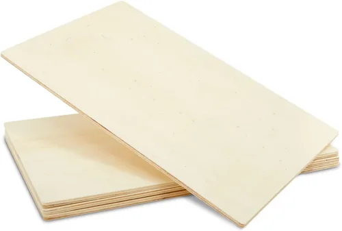 Juvale Tableros rectangulares de madera para manualidades, paquete de 4, 15.5 x 9.8 x 0.2 pulgadas, madera contrachapada de álamo marrón, superficie