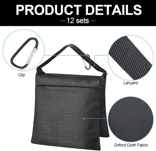 Miniatura 3 de Paquete de 12 bolsas de peso para fotografía, bolsa de peso llena de estudio fotográfico, bolsa de arena pesada vacía para fotografía, soporte