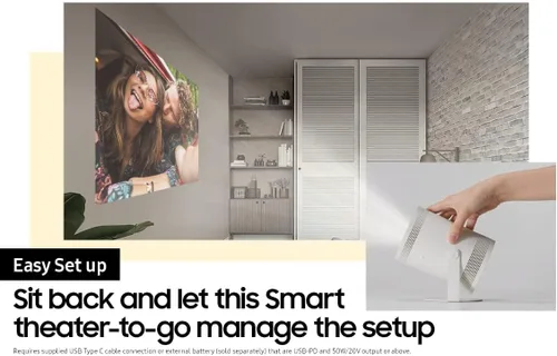 Miniatura 3 de SAMSUNG Proyector portátil inteligente Freestyle FHD HDR de 30 a 100 pulgadas para cine en casa en interiores y exteriores, experiencia de pantalla