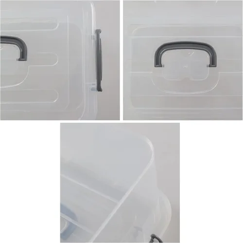 Miniatura 3 de Caja de almacenamiento transparente de plástico de 8 L, 2 cajas de cierre de almacenamiento con tapa