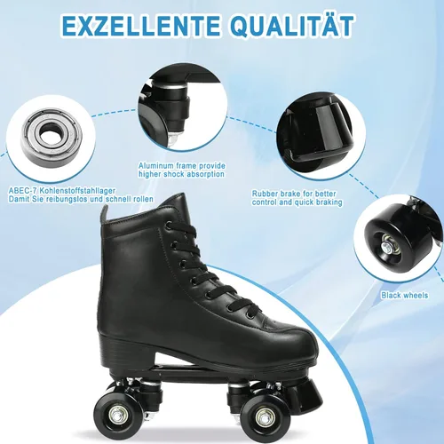 Miniatura 4 de Jessie - Patines de piel sintética ajustables de cuatro ruedas de alta calidad para mujeres, hombres, niños y niñas - Interior y exterior Rueda