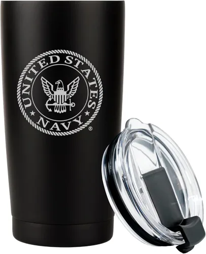 Miniatura 17 de Military Gift Shop Vaso de 20 onzas del ejército estadounidense, taza de café de acero aislado de doble pared con tapa y vaso de 20 onzas