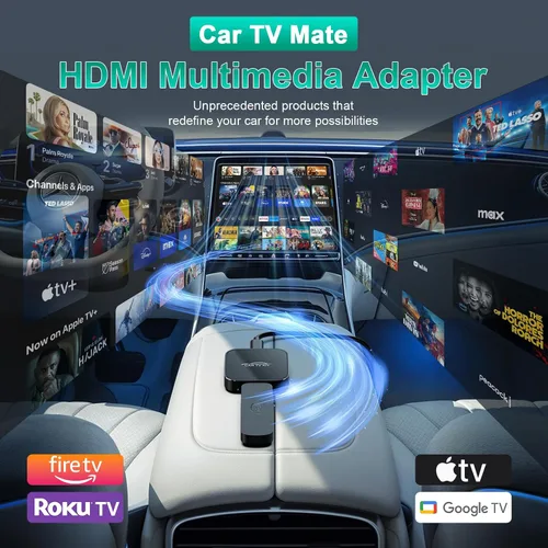 Miniatura 3 de Car TV Mate Max con CarPlay inalámbrico y adaptador automático de Android, convertidor Fire TV Stick para coche, adaptador multimedia HDMl HD 3 en 1