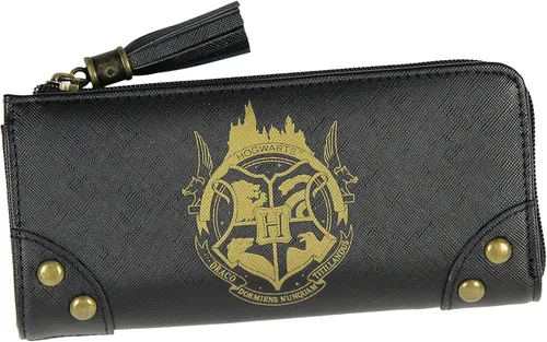 Bioworld Cartera de diseñador de Harry Potter Hogwarts Casas con cremallera de estilo clutch de cuero sintético para mujeres, Hogwarts, Talla única,