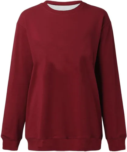 Miniatura 4 de SHENGXINY Relaxed Fit Sweatshirt for Women Basic Solid Pullover Blouse 2023 Casual Trendy Fall Tops Comfort Lounge Shirts