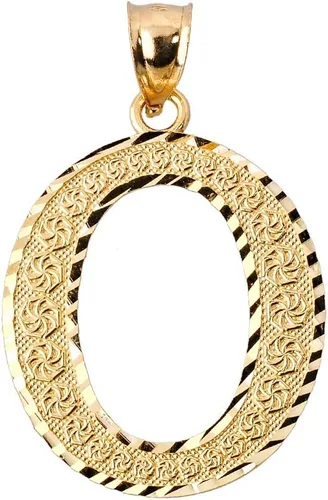 Miniatura 9 de Colgante personalizado de oro amarillo de 10 quilates con letras iniciales A-Z