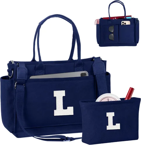 Miniatura 31 de Easter Basket Stuffers, Initial Tote Bag with Makeup Bag, Birthday Gifts for Women, Teen Girl Gifts Trendy Stuff