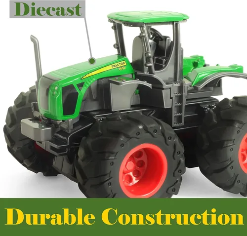 Miniatura 6 de Combine Harvester Tractor con remolques, juego de 4 juguetes de granja para niños y niños pequeños de 3 a 5 años, camiones esparcidores monstruos