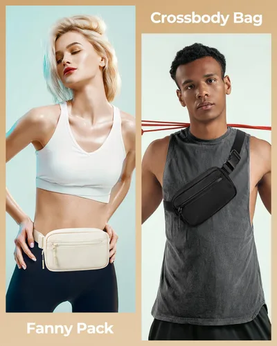 Miniatura 2 de CHOLISS Bolso bandolera pequeño para mujeres y hombres, bolsos cruzados, cangureras de moda, bolsa de pecho con correa extendida