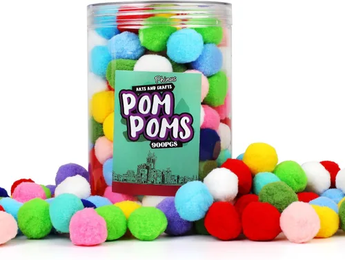 Miniatura 5 de Phinus 200 pompones de 1 pulgada para manualidades, pompones suaves y esponjosos, para decoración de manualidades y manualidades