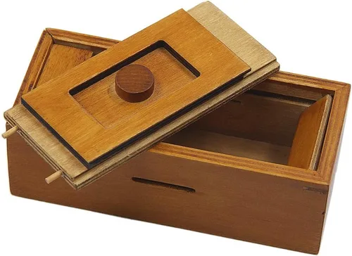 Miniatura 6 de ATDAWN Caja de Regalo de Rompecabezas con Compartimentos Secretos, Caja de Dinero de Madera para Desafiar Rompecabezas y Juegos Mentales