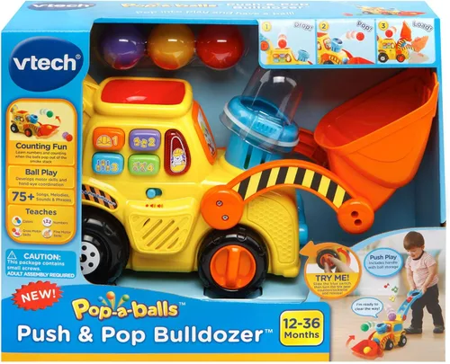 Miniatura 7 de VTech Pop-a-Balls Push & Pop Bulldozer, Amarillo