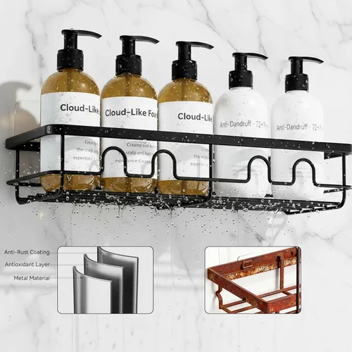 Miniatura 3 de Organizador de Ducha Adhesivo, Estantes de Ducha de Gran Capacidad para Interior de Ducha, Organizador y Almacenamiento de Ducha de Baño Sin
