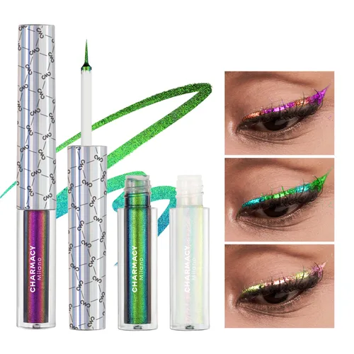 Miniatura 40 de CHARMACY Delineador Líquido para Ojos Resistente al Agua, Lápiz delineador de ojos negro intenso de larga duración con punta ultra fina, a prueba