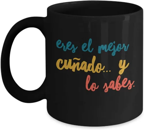 Regalo para cunado | Taza de Cafe para hermana | Perfecto regalo para graduados, profesionales y estudiantes | Vaso con afirmaciones positivas, Negro