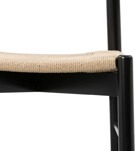 Miniatura 9 de Poly & BARK Hamm Silla de comedor – 18 pulgadas de altura del asiento, marco de roble macizo, asiento de cuerda tejida a mano, diseño moderno