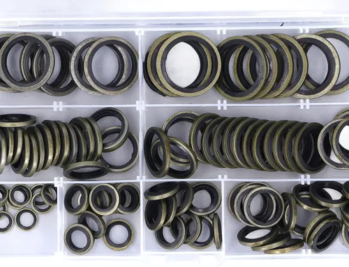Miniatura 9 de 110 Pcs 8 Sizes Oil Seal Washer Assortment Kit, M6 M8 M10 M12 M14 M16 M18 M20 Rubber Bonded Seal Oil Gasket Metal Sealing Washer Automotive Engine