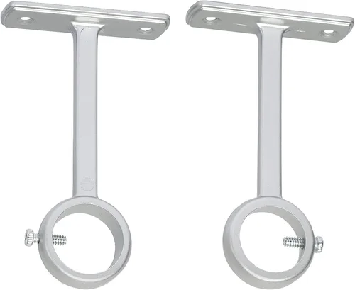 KXLife Soporte de barra de cortina para montaje en techo, soporte resistente para montaje en techo o pared (juego de 2, níquel)