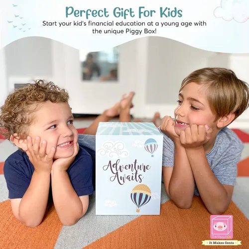 Miniatura 7 de Hucha para ahorrar gastos Enseña a los niños a ahorrar dinero y dar Tres cajones para billetes y monedas Ideal para regalos