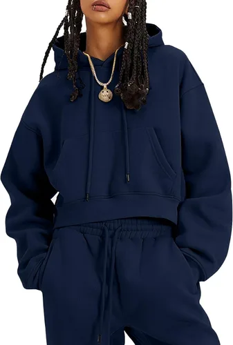 Miniatura 61 de Kissonic Conjunto deportivo de forro polar para mujer, 2 piezas, sudadera con capucha y pantalones deportivos