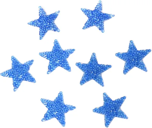 Miniatura 9 de Honbay Parches de diamantes de imitación en forma de estrella, adhesivos termofusibles, apliques de reparación de ropa, parches de decoración