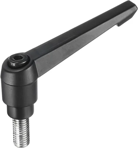 Miniatura 23 de uxcell Manija de palanca de sujeción ajustable M5 x 0.787 in óxido negro métrico acero al carbono macho roscado perillas de mano con botón