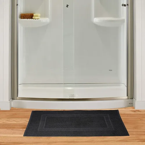 Miniatura 2 de GLAMBURG Paquete de 2 tapetes de baño de algodón prémium de 20 x 32 pulgadas, 100% algodón hilado en anillo, calidad de hotel y spa, 21.16 oz/m²