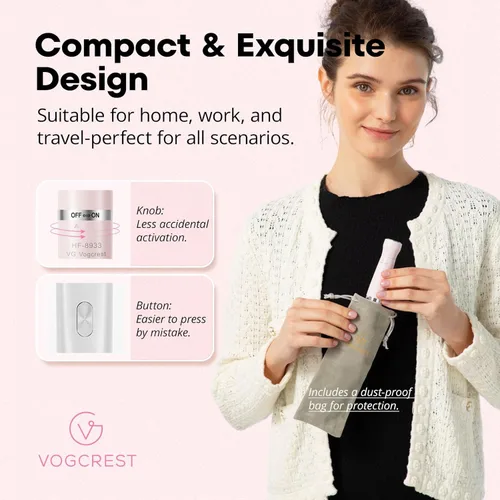 Miniatura 7 de VG VOGCREST Cortador de cejas y removedor de vello facial para mujer, 2 en 1, cuchillas giratorias dobles, seguro, sin dolor, hipoalergénico