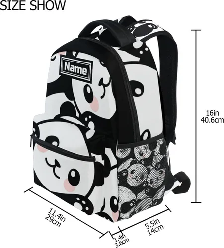 Miniatura 2 de ATTX Linda mochila con diseño de panda para niños y niñas, Negro -, Moderno