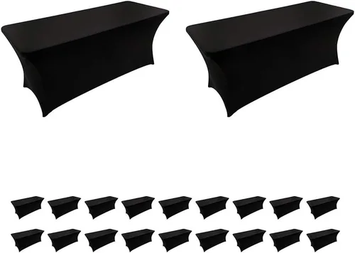 Miniatura 65 de LZY Cubierta de Mesa Elástica Ajustable de Spandex para Mesa Plegable de 6 pies, 4 pies o 8 pies, Mantel de Cóctel Rectangular, Perfecto para Champn