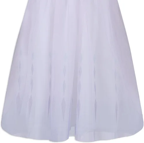 Miniatura 5 de Disney Vestido de Frozen para niñas, vestido de princesa Elsa copo de nieve, blancorosalila