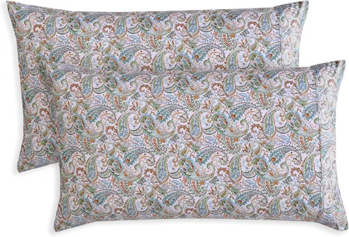 Miniatura 8 de Elegant Comfort Juego de 2 fundas de almohada estampadas con patrón de microfibra de calidad egipcia de 1500 hilos, diseño clásico, tejido suave