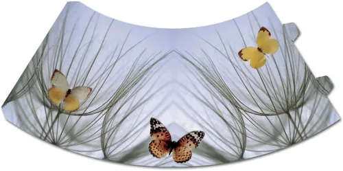 Miniatura 4 de Royal Designs Vellum Tea Light - Pantalla de cristal de vino, diseño de mariposa naranja, juego de 6