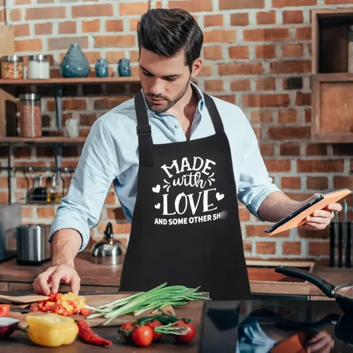 Miniatura 5 de Delantales divertidos para hombres, regalos divertidos personalizados para hombres, delantal de chef para cocinar a la parrilla, regalos