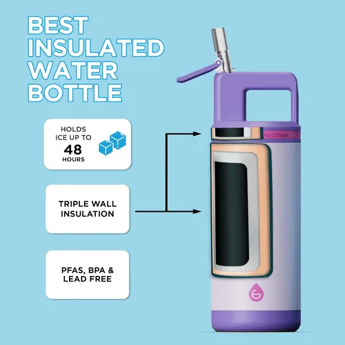 Miniatura 2 de GROSCHE Alpine Flip n' Sip - Botella de agua aislada de 16 onzas para niños, acero inoxidable, a prueba de fugas, con pajilla, perfecta