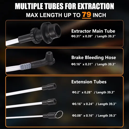 Miniatura 3 de FOUR UNCLES Bomba Extractora de Aceite Manual de 6.5L para Automotriz, Extractor de Fluido al Vacío con Removedor de Tanque de Bomba y 4 Tubos