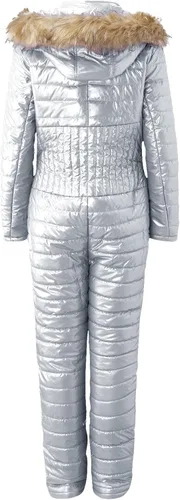 Miniatura 5 de JUNGE Traje de esquí para mujer, traje de invierno para deportes de nieve al aire libre, overol con capucha y cuello con capucha, ajuste delgado