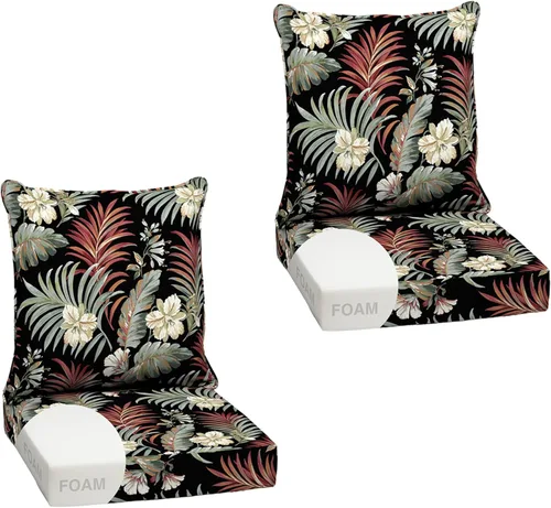 Miniatura 35 de Arden Outdoor Deep Seat Cushion Set, 24 x 24 pulgadas, Cojín para patio resistente al clima, a la lluvia y a la decoloración para silla, sofá y sofá