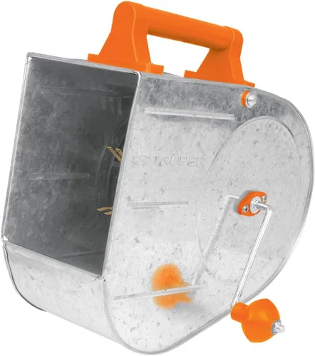 Truper Aplicador profesional de textura galvanizada, pulverizador de estuco, Tirolera, capacidad de 3,5 L, acabado fino a grueso, mango de manivela