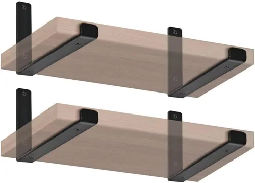 Miniatura 13 de Paquete de 4 soportes de estante de labio J de 5.5 pulgadas de largo x 4 pulgadas de alto x 1.5 pulgadas de ancho, soporte de estante flotante