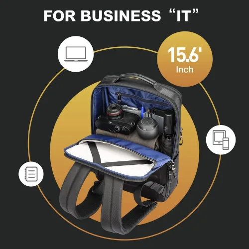 Miniatura 3 de BOPai Mochila inteligente ampliable grande de 15.6 pulgadas para viajes, resistente al agua, antirrobo, mochila para laptop con carga USB, mochila