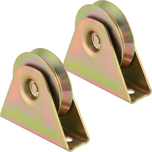 SHEUTSAN Rodillo de puerta deslizante tipo V de 3.5 pulgadas (3.465 in), rodillos de acero con soporte, para máquinas industriales de riel de pista