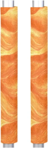 Miniatura 12 de Pardick Juego de 2 cubiertas para manija de puerta de refrigerador, diseño de hoja de limón amarillo lavable, protector decorativo para manija