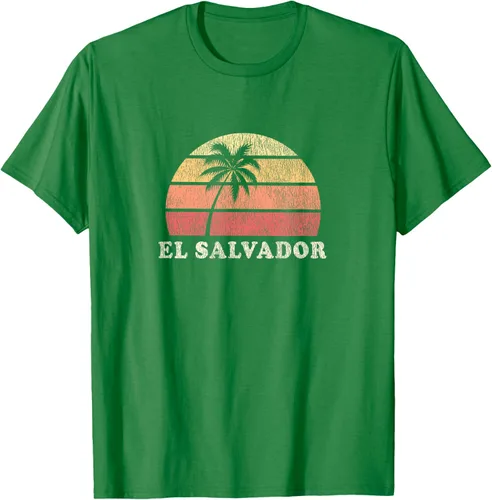 Miniatura 5 de El Salvador Vintage 70s Retro Throwback Design Camiseta, Azul