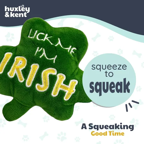 Miniatura 8 de Huxley & Kent Divertido juguete para perros con chirriante – Juguetes chirriantes de felpa del día de San Patricio para perros pequeños, medianos