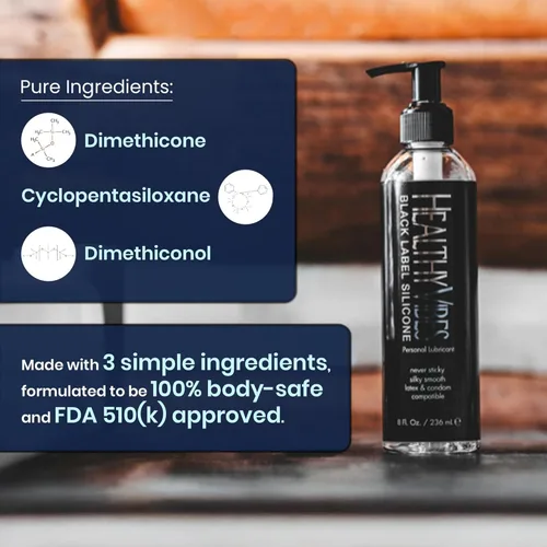 Miniatura 3 de Healthy Vibes Lubricante a base de silicona de 32 onzas para preservativos de látex y juguetes sexuales duros, lubricante de gel de larga duración