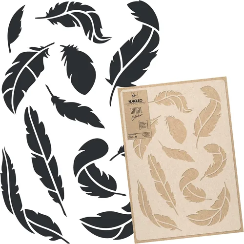 Miniatura 18 de NAKLEO - Plantilla de pared de plástico reutilizable - 23 x 37 pulgadas - Adorno de barandilla china - Papel tapiz grande para pintura de arte DIY