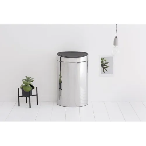 Miniatura 2 de Brabantia bote de basura táctil de 10.6 galones para cocina nuevo (acero brillante) con tapa removible, apertura de tacto suave, bote de basura +