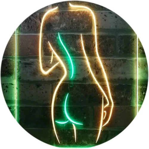 Miniatura 11 de ADVPRO Señal de neón LED de doble color con texto en inglés "Lady Back", diseño de cueva sexy para niñas, color azul y rojo, 12 x 16 pulgadas, azul